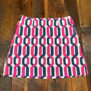 GOLFTINI Golf Skort Geometric Print Pink & Blue Size 6 NWT